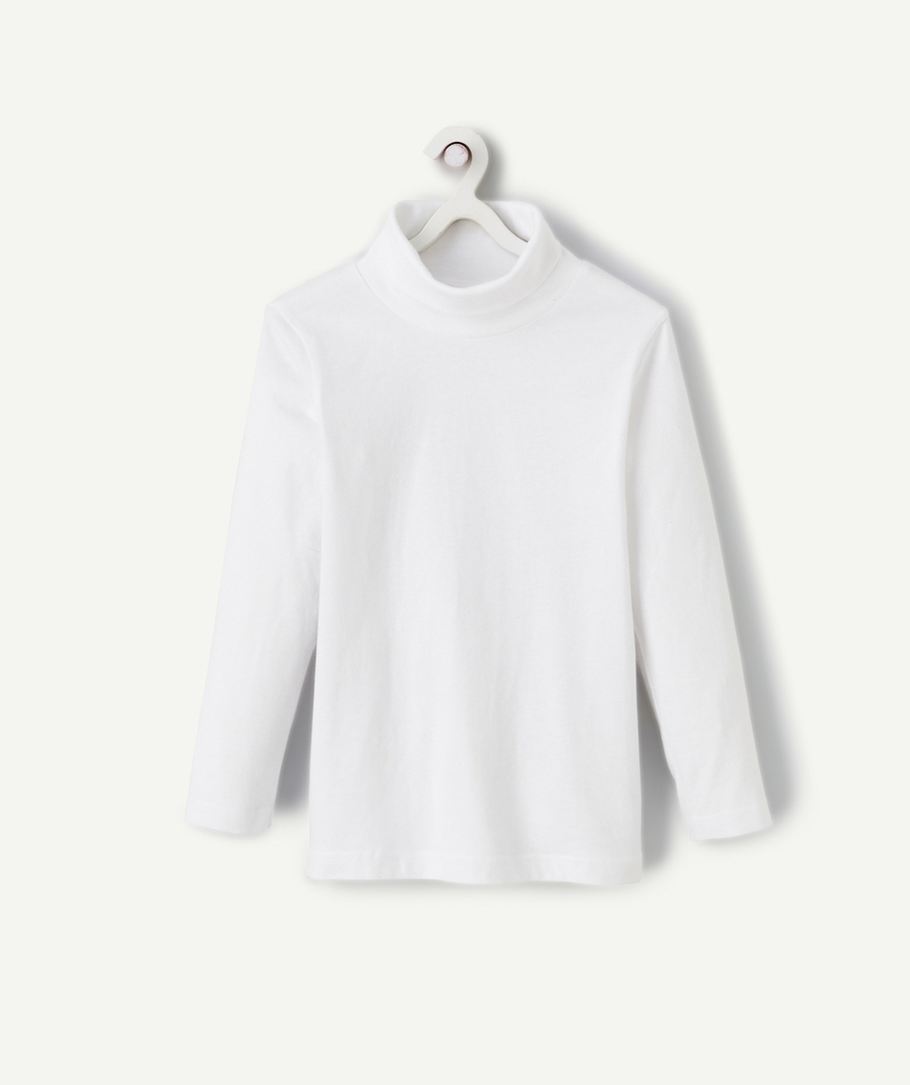 SOUS-PULL GARÇON COL ROULÉ BLANC UNI