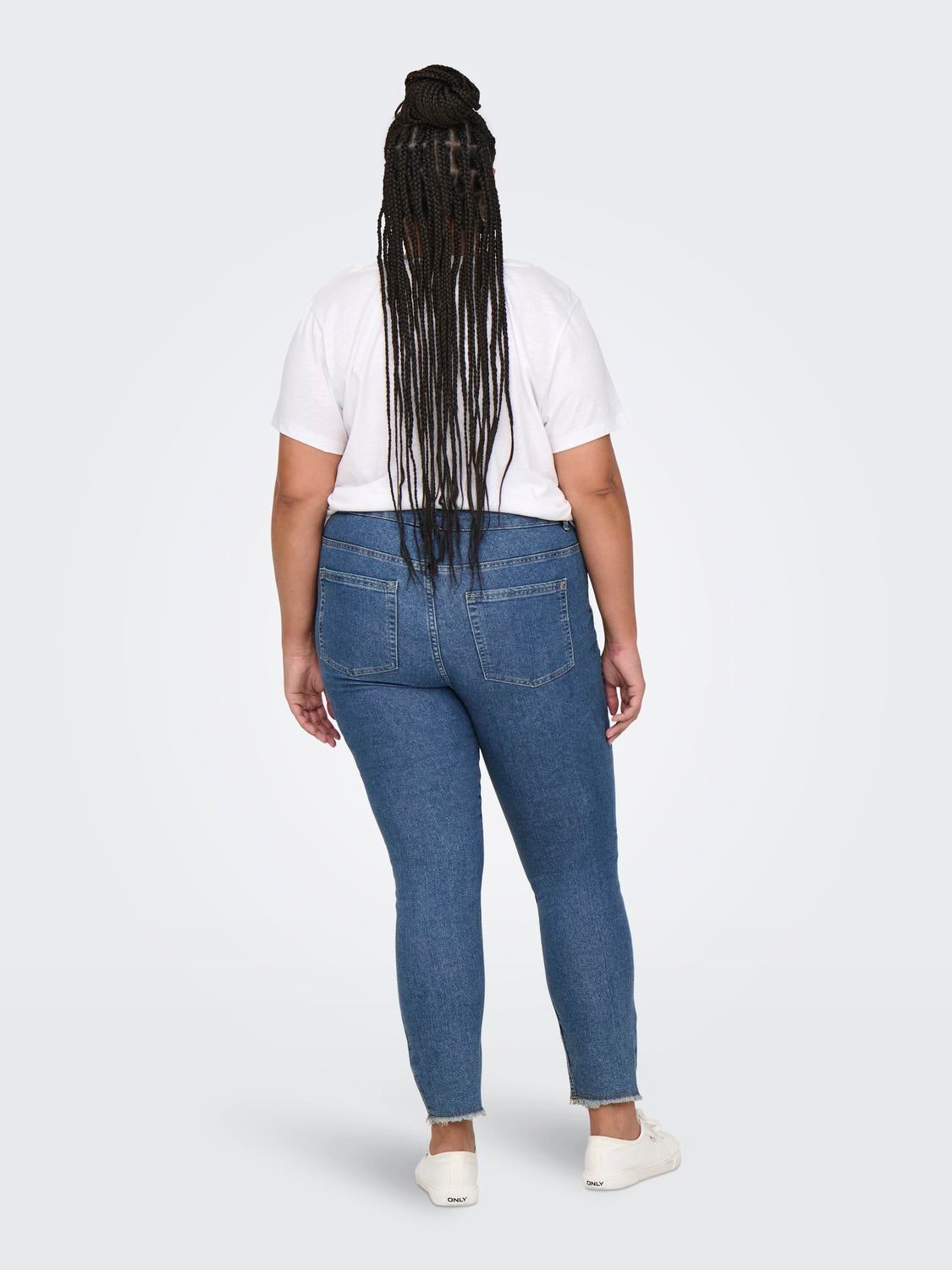 CARHUSH Mittlere Taille Skinny Fit Jeans Medium Blue Denim
