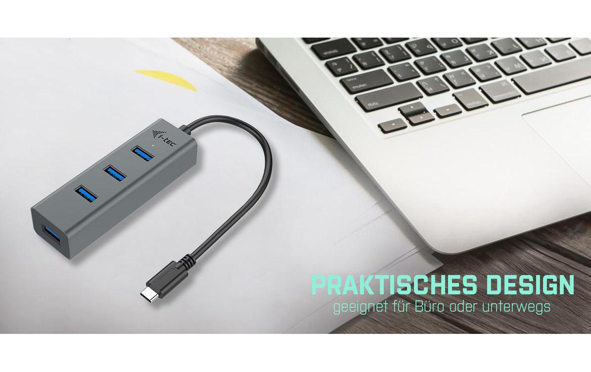 USB-Hub USB-C Metal 4x USB 3.04-Port USB-Hub mit Metallgehäuse