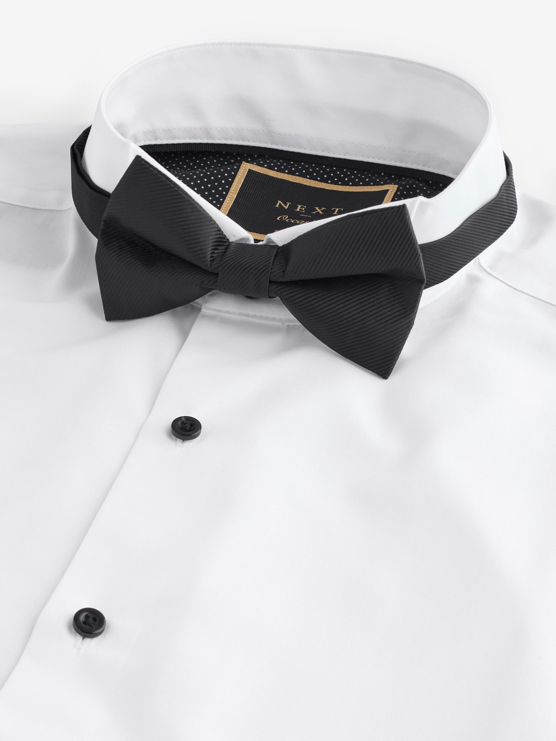 Wit/zwart - Slim Fit - Double Cuff Regular Fit Shirt And Bow Tie Pack