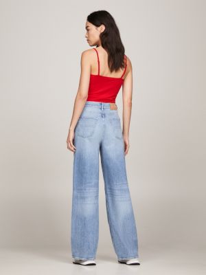 Calça jeans Claire de cintura alta e pernas largas