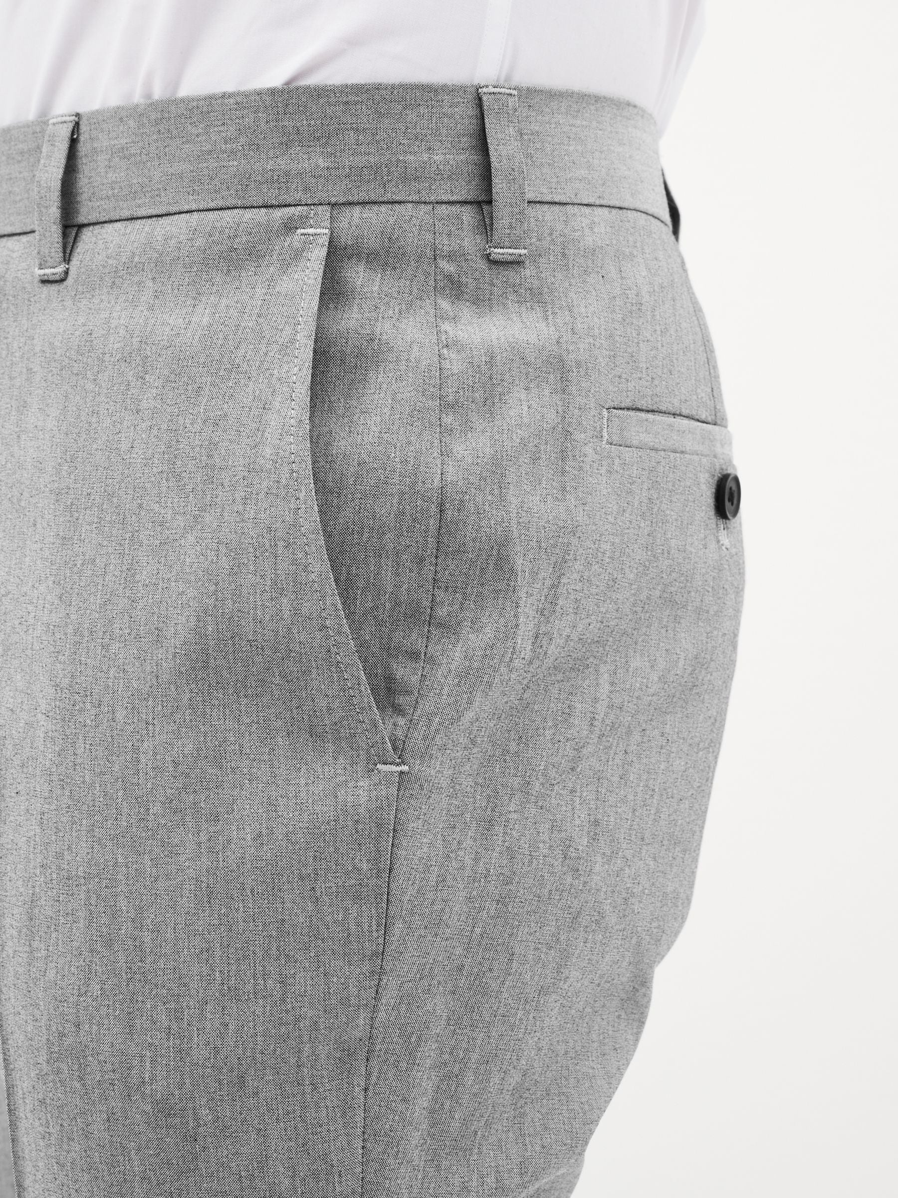 Lichtgrijs - Strakke Pasvorm - Chique stretchy broek