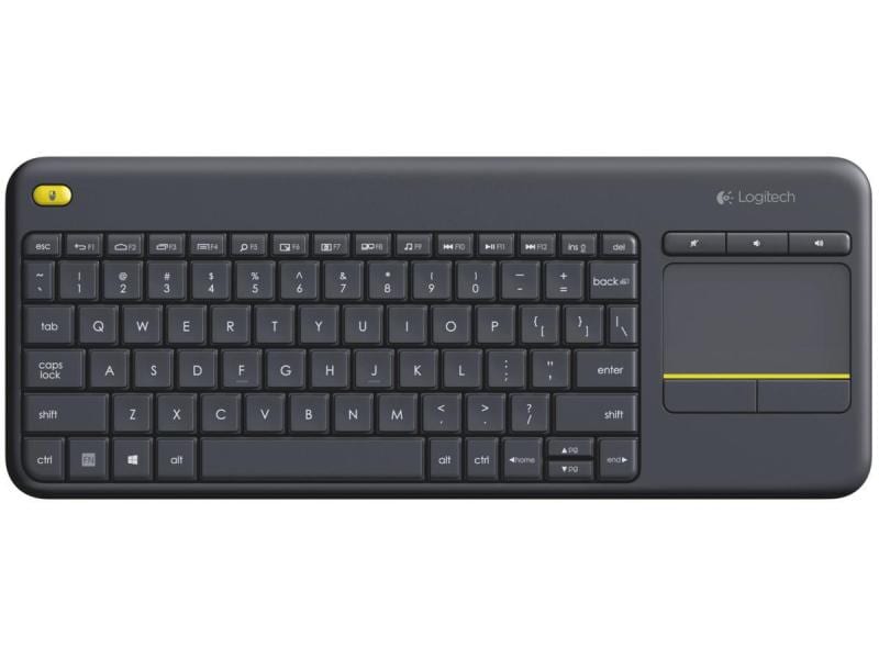 Logitech Tastatur K400 Plus CH-Layout Kabellose Tastatur mit Touchpad, CH-Layout, dunkelgrau