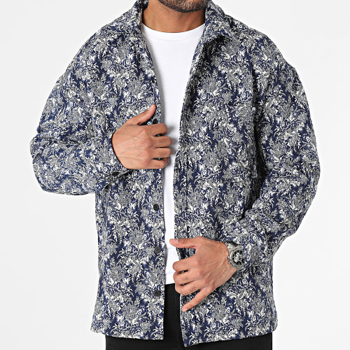 Surchemise Bleu Marine Blanc