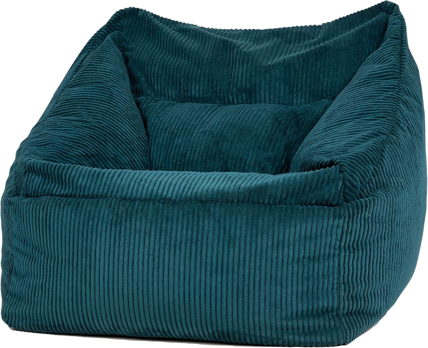 Icon Natalia Sitzsack Sessel für Erwachsene, Blaugrün, Flauschiger Cord Stoff, Riesen Sitzsack Cord mit Füllung, Bean Bag Chair, Bequemer Sessel Wohnzimmer, Lounge, Schlafzimmer, Büro