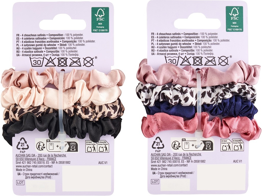 ELÁSTICOS CHOUCHOUS COSMIA FINOS CETIM X4
