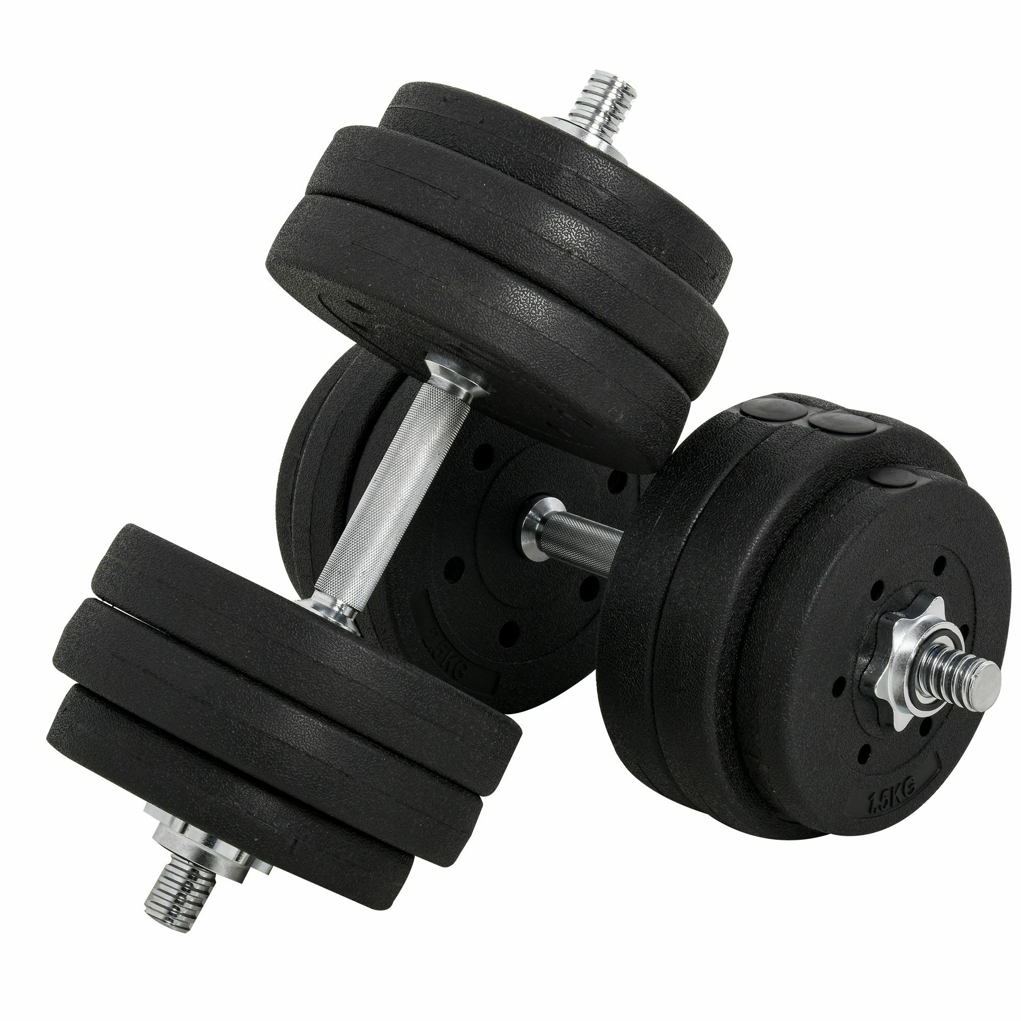 HOMCOM Kurzhantel Set 30 kg schwarz 43 x 18 x 7,5 cm