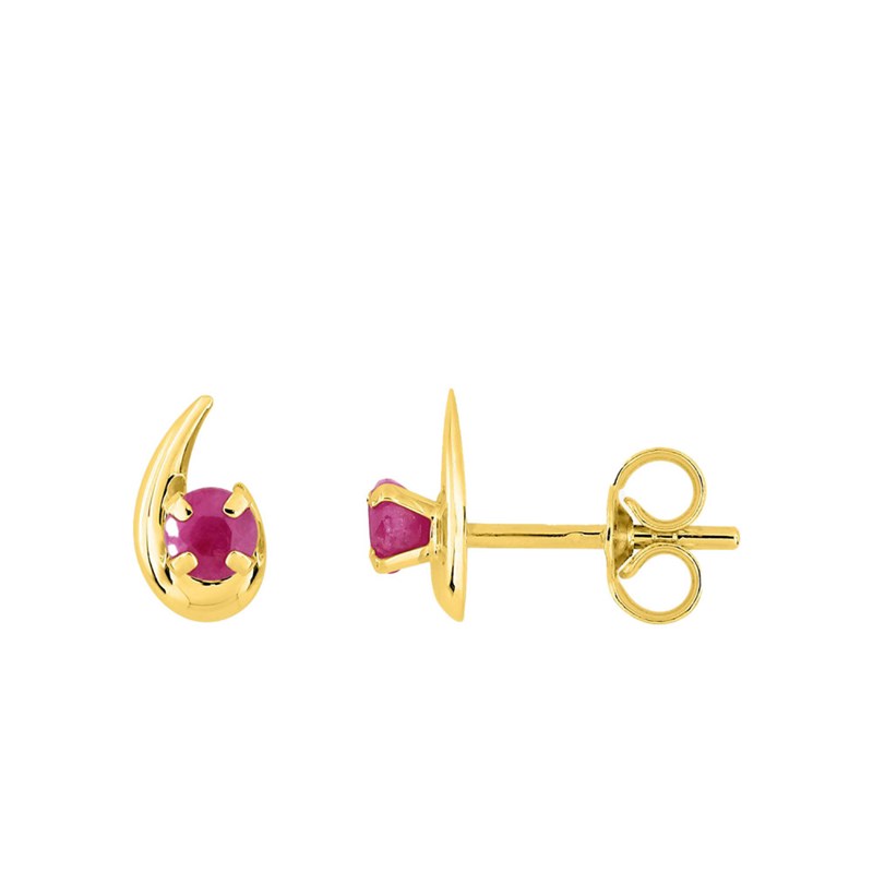 Boucles d'oreilles femme - rubis - Or 18 Carats