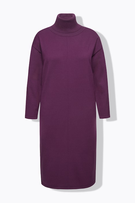 Strickkleid, Ziernähte, Rollkragen, Langarm