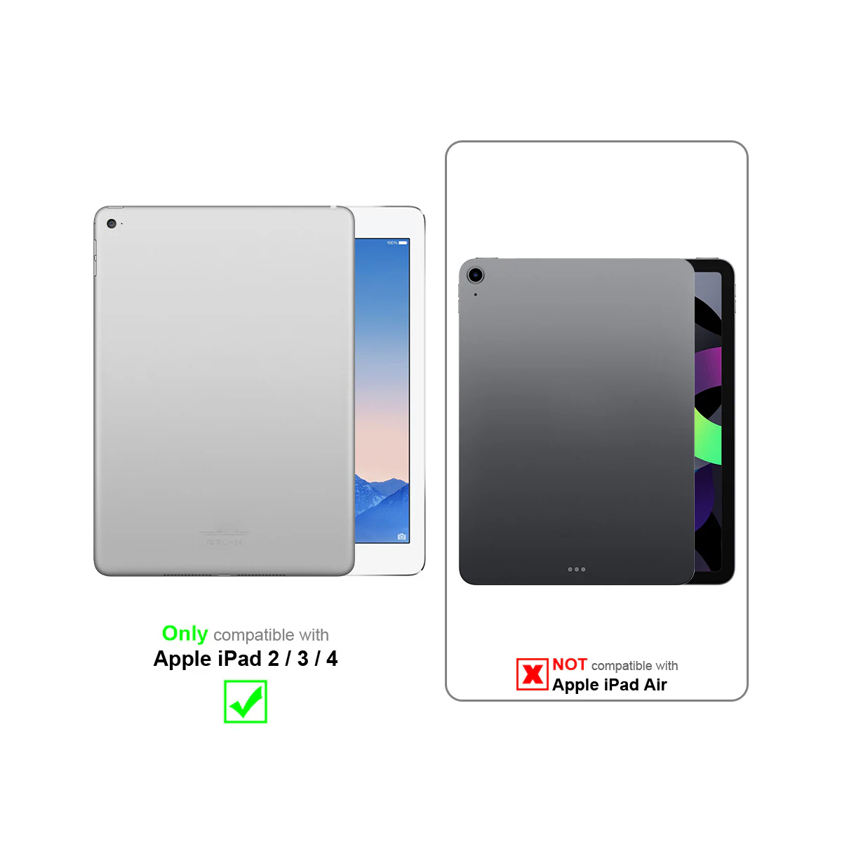 iPad 2 / 3 / 4 deksel til nettbrett (svart)
