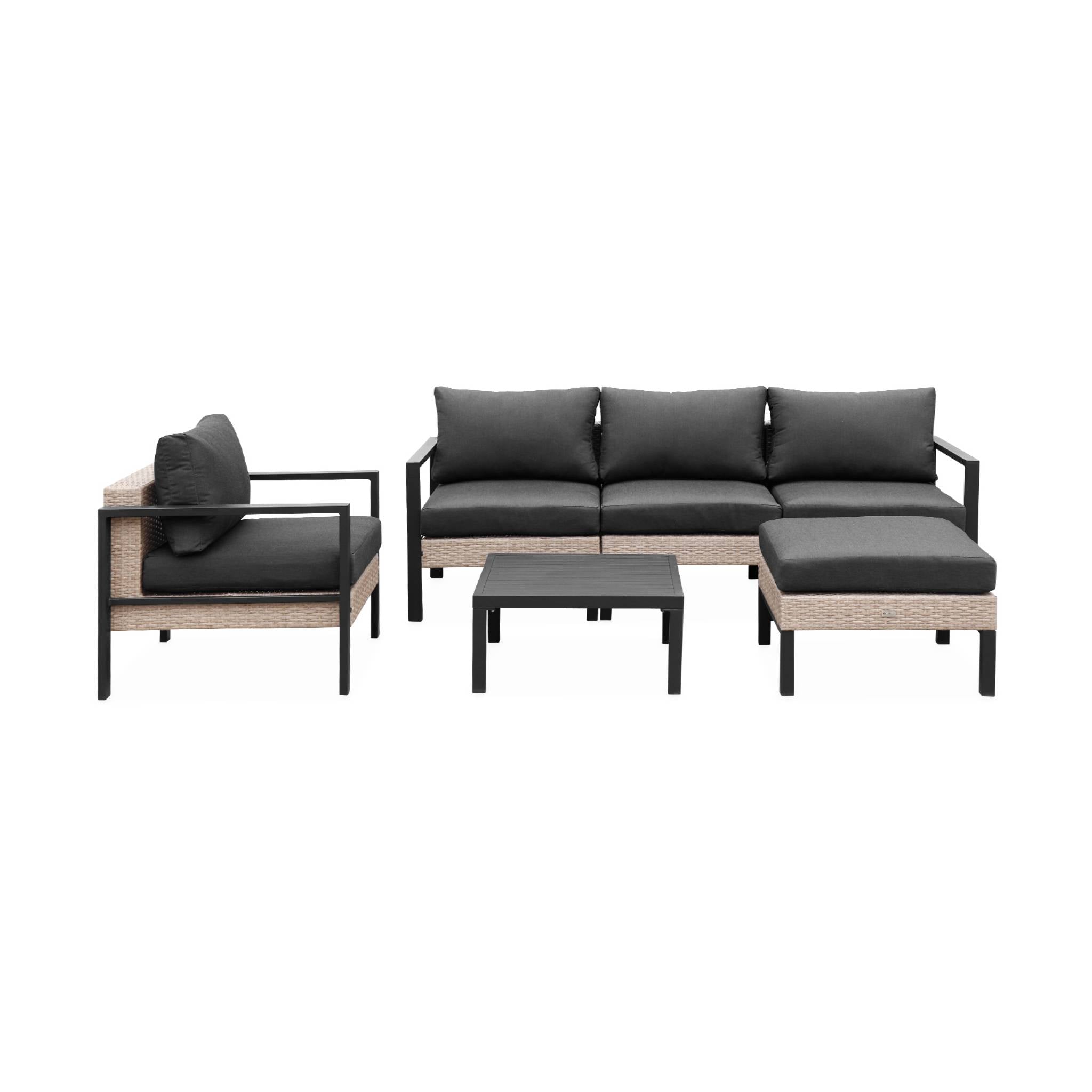sweeek - Loungeset, aluminium en wicker, 5-zits