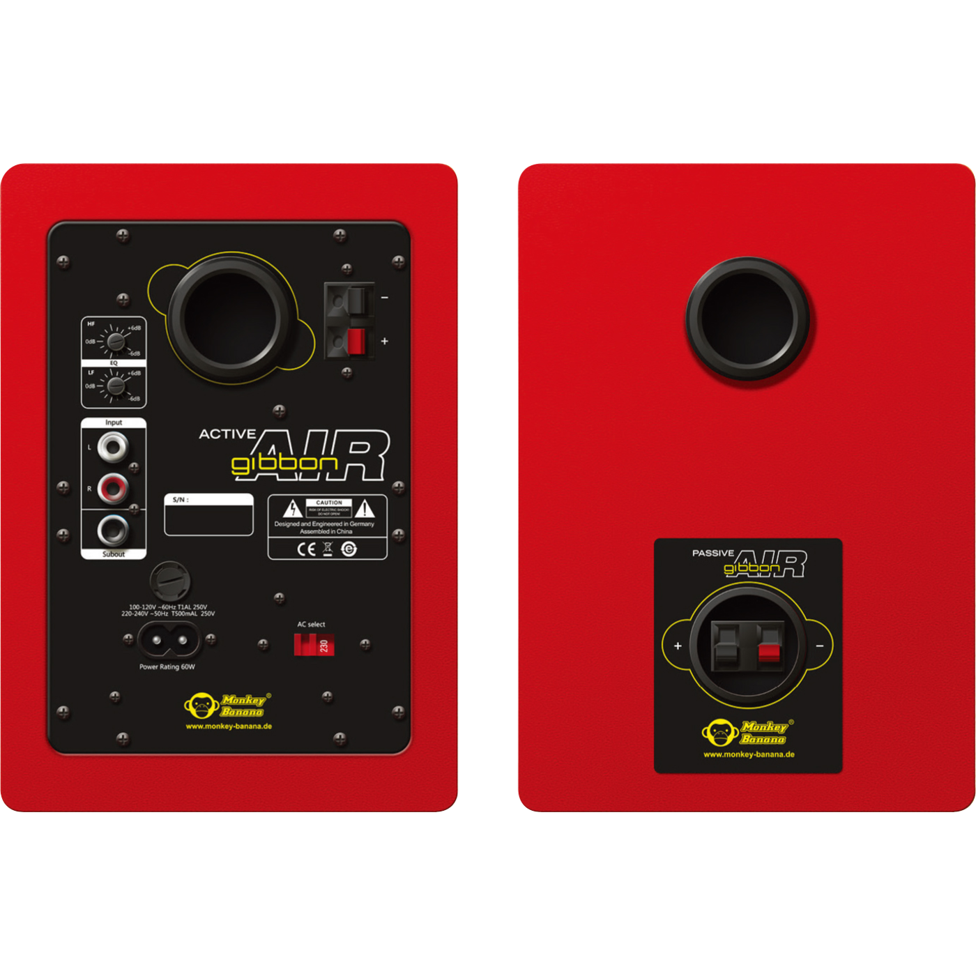 Monkey Banana Gibbon Air Bluetooth monitor rood (set van 2)
