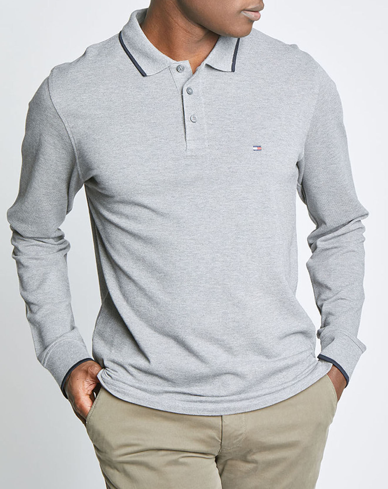 Tommy Hilfiger Polo Regular Basic Tipped gris