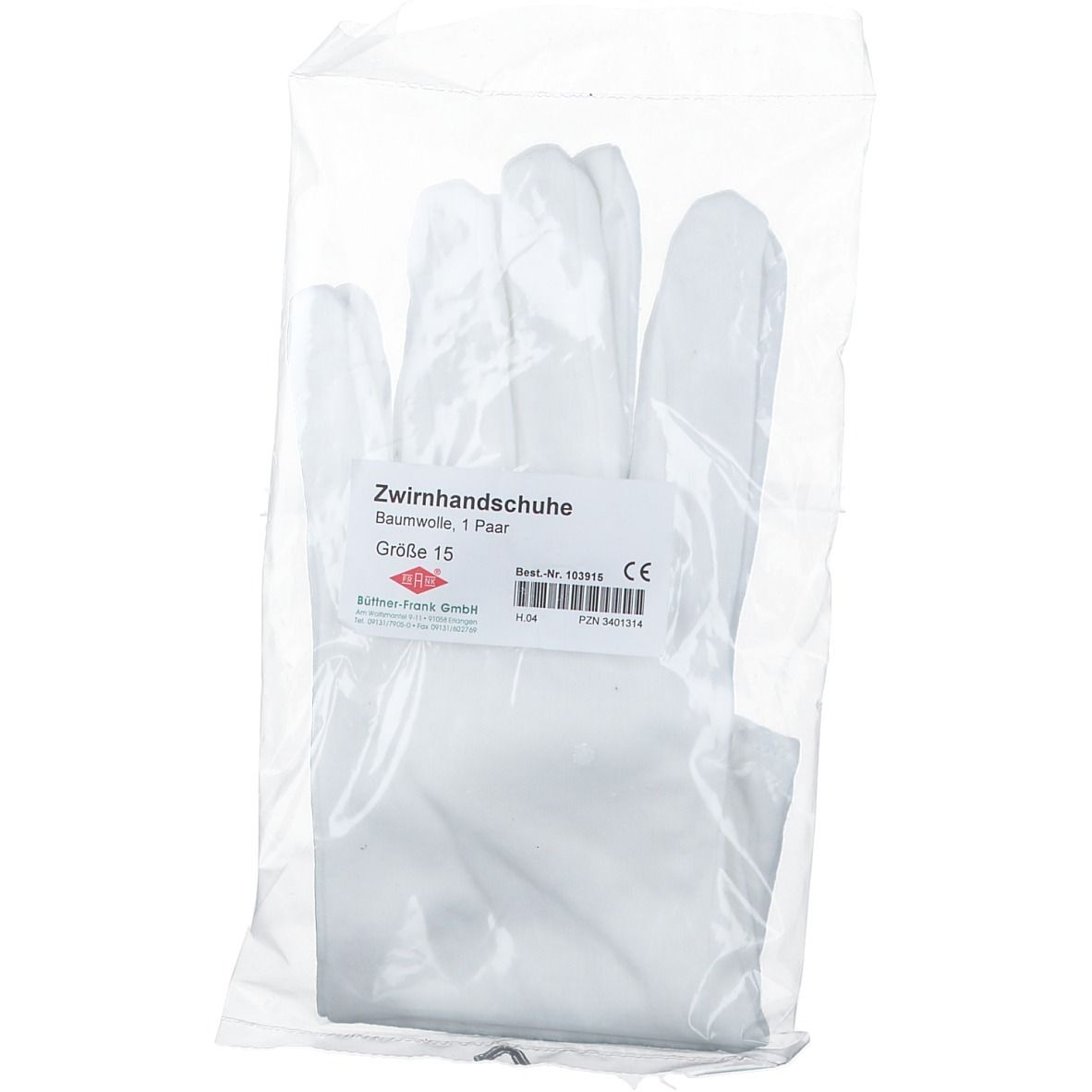 FRANK® Zwirnhandschuhe aus Baumwoll-Trikot weiß Gr. 15