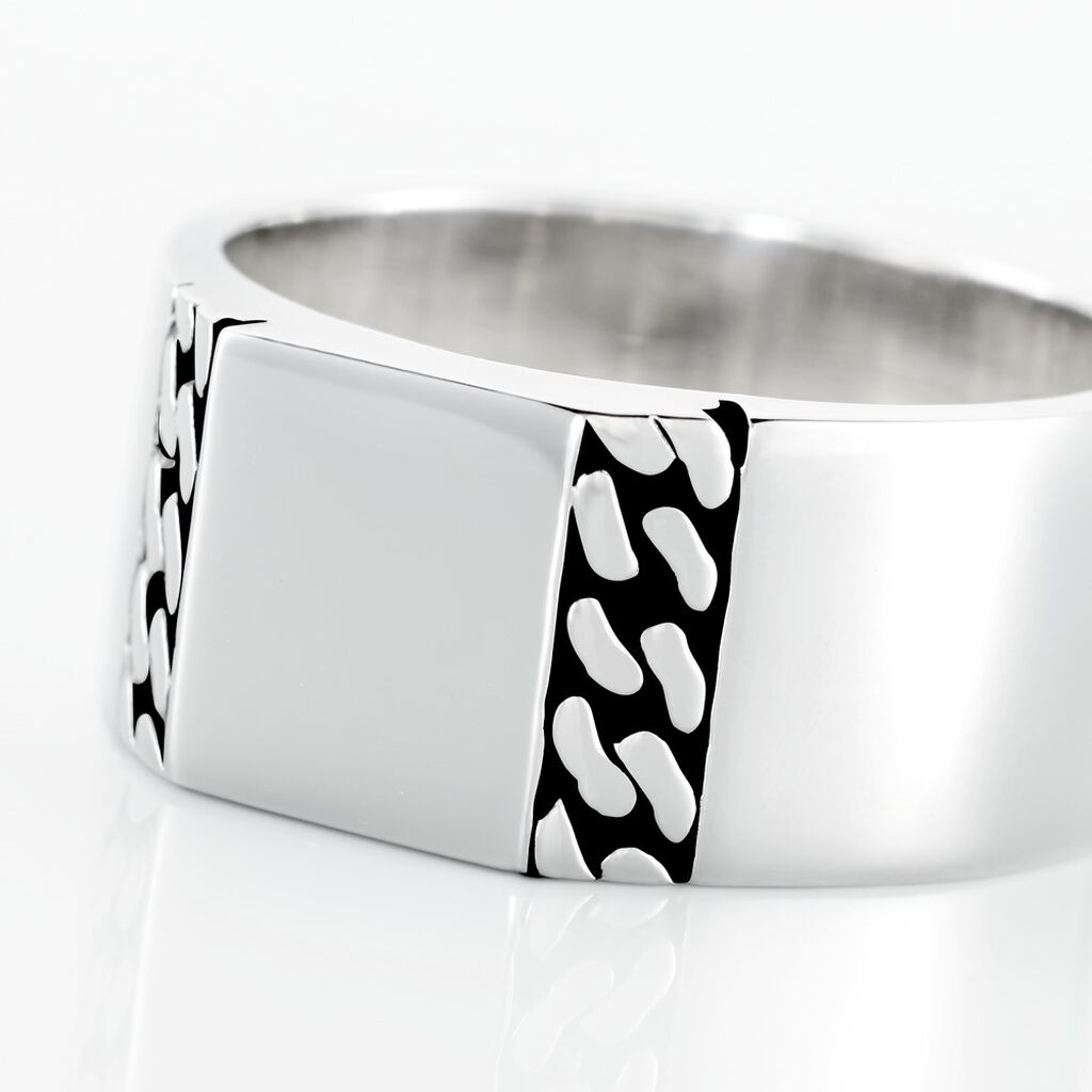 Chevalière Luka Argent Blanc