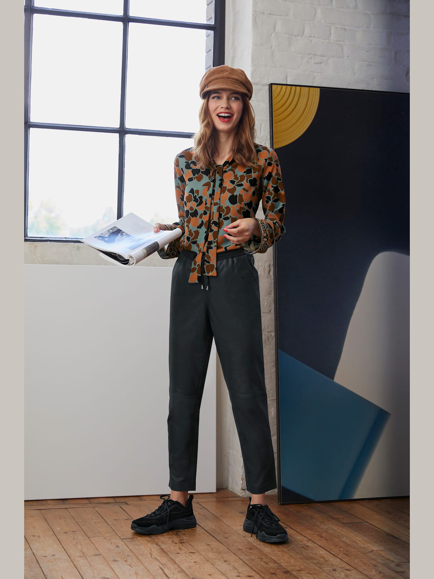 Pantalon de jogging en cuir forme jogging tendance