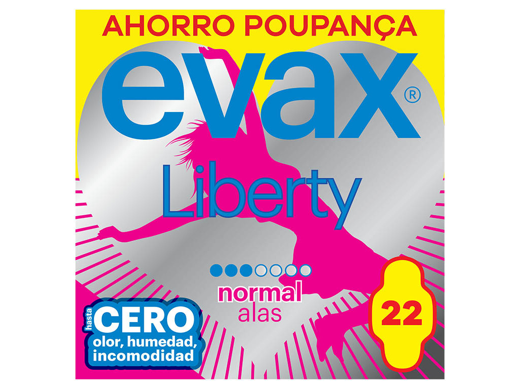 PENSOS HIGIÉNICOS LIBERTY NORMAL COM ABAS EVAX 22 UN