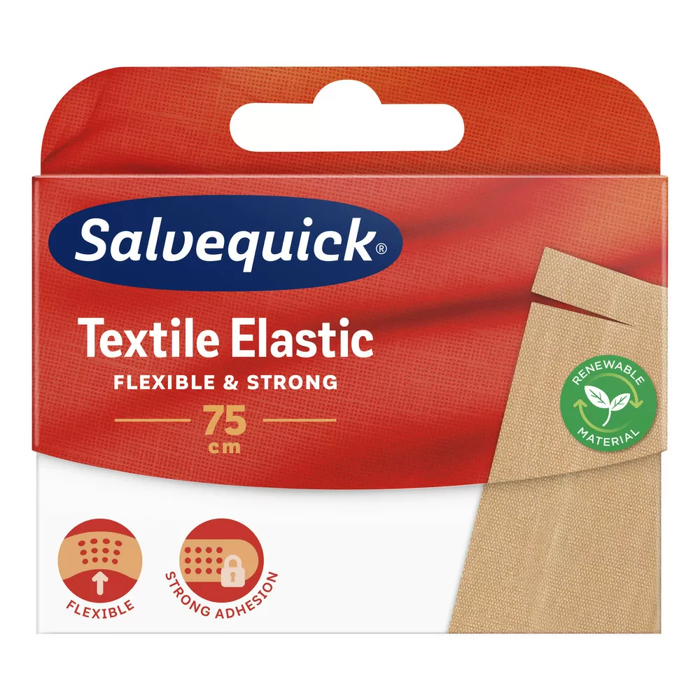 Salvequick Textile Elastic Plaster - 75 cm