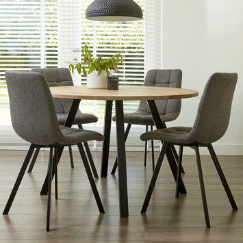 WOOOD Tafelblad rond 120CM eiken/vergrijsd geolied