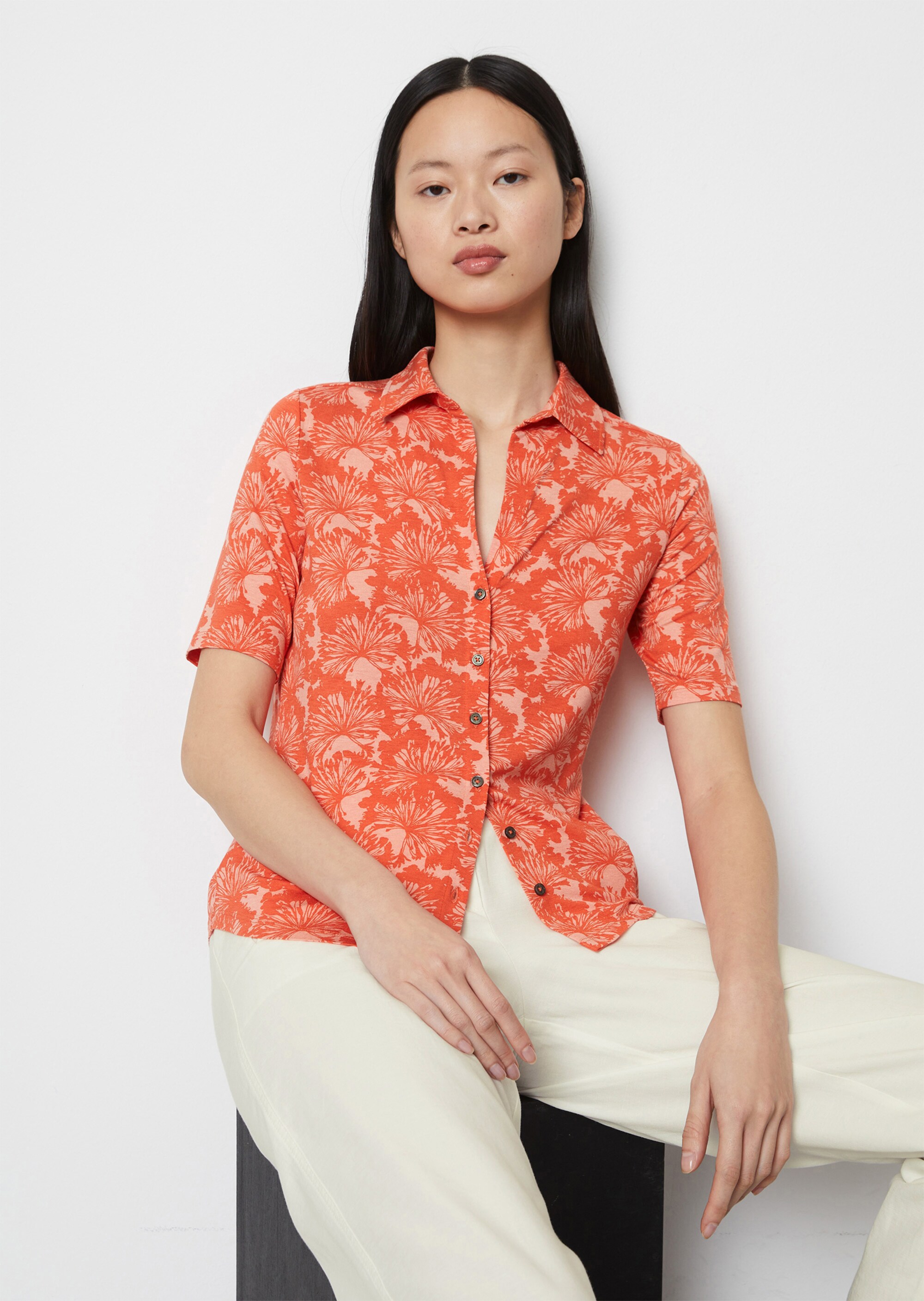 Jerseybluse regularaus LENZING™ ECOVERO™