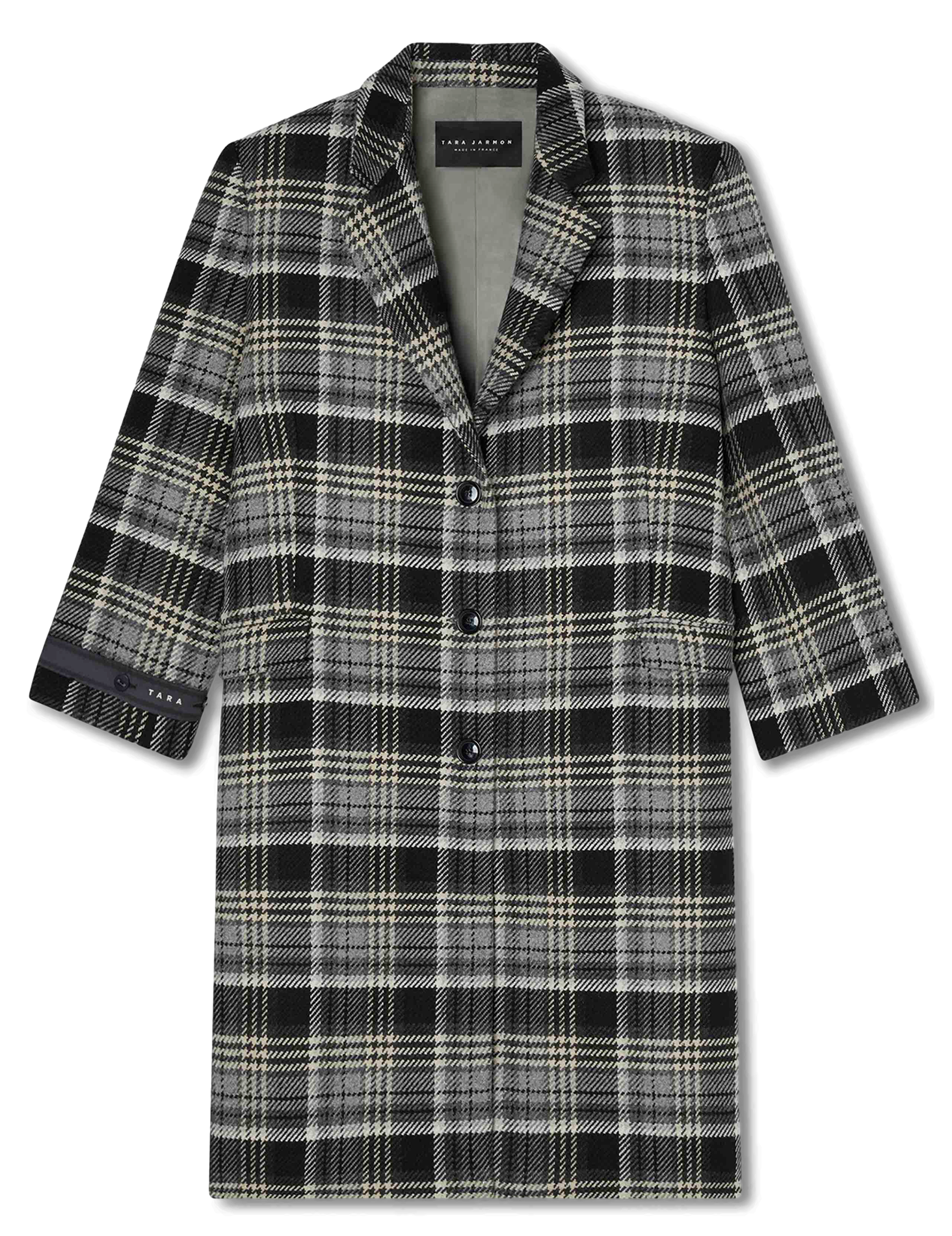 MARCEL - Manteau col tailleur en laine mélangée | Gris