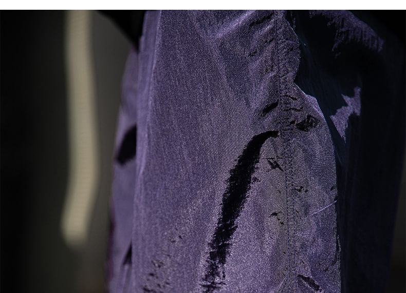 Really Point - Mid Rise Letters Geborduurde Wijde Broek