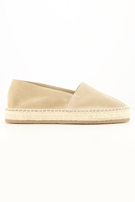 Leder-Espadrilles, Lamm-Veloursleder, Weite H