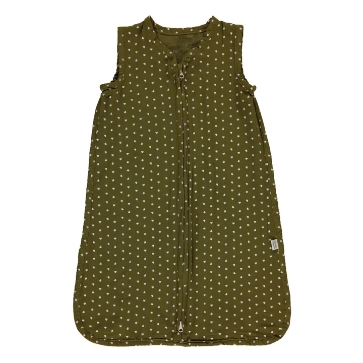 Poudre Organic Gigoteuse Tilleul en double gaze de coton | Vert kaki
