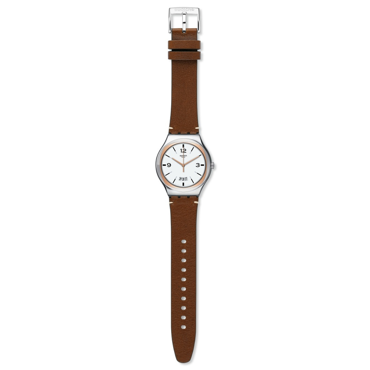 Montre Swatch Irony homme acier cuir