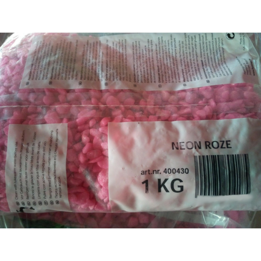Gravier néon rose, 1 kg, pour aquarium