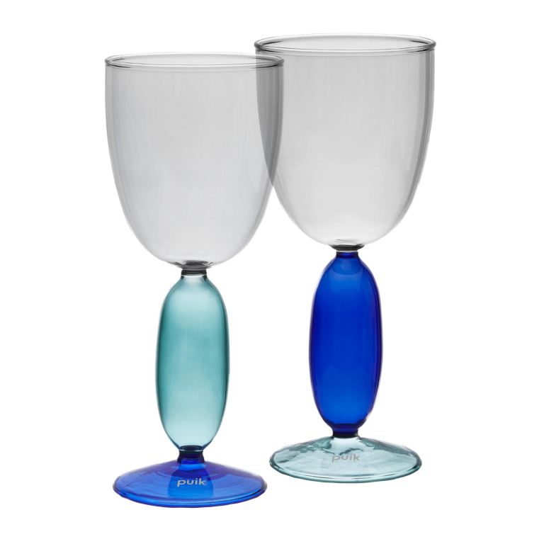 Puik Boon wijnglas Grey/Green/Blue set van 2