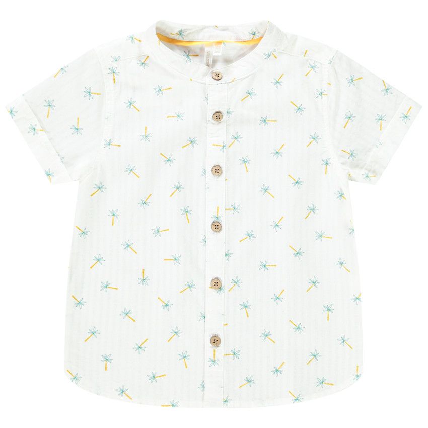 Chemise col mao imprimé palmiers pour bébé garçon - Blanc