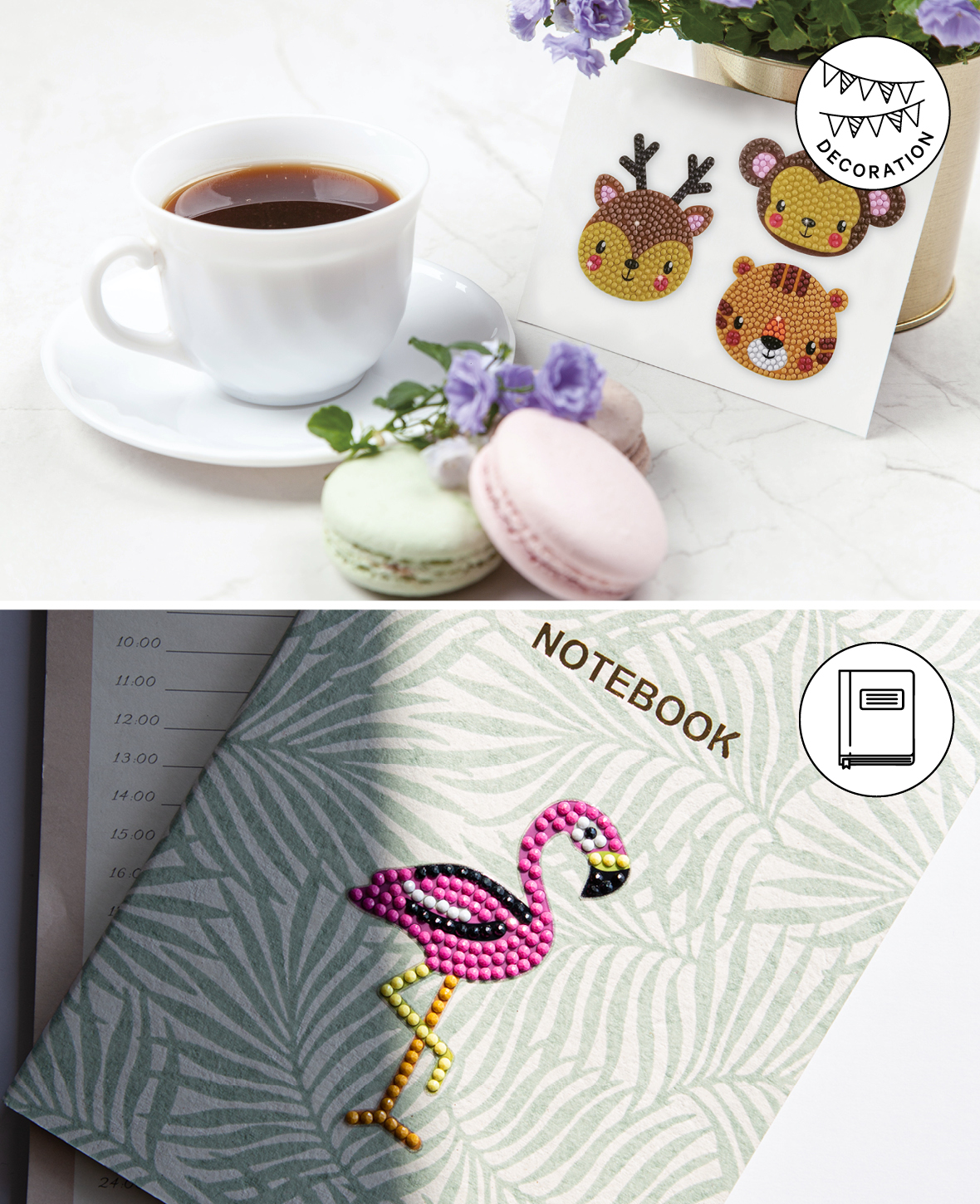 Diamond Painting Sticker DIY Tiere 3 Motive - Jungle