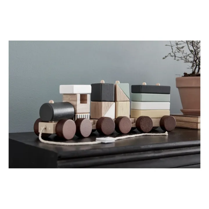 Kid's Concept Train avec cubes empilables en bois