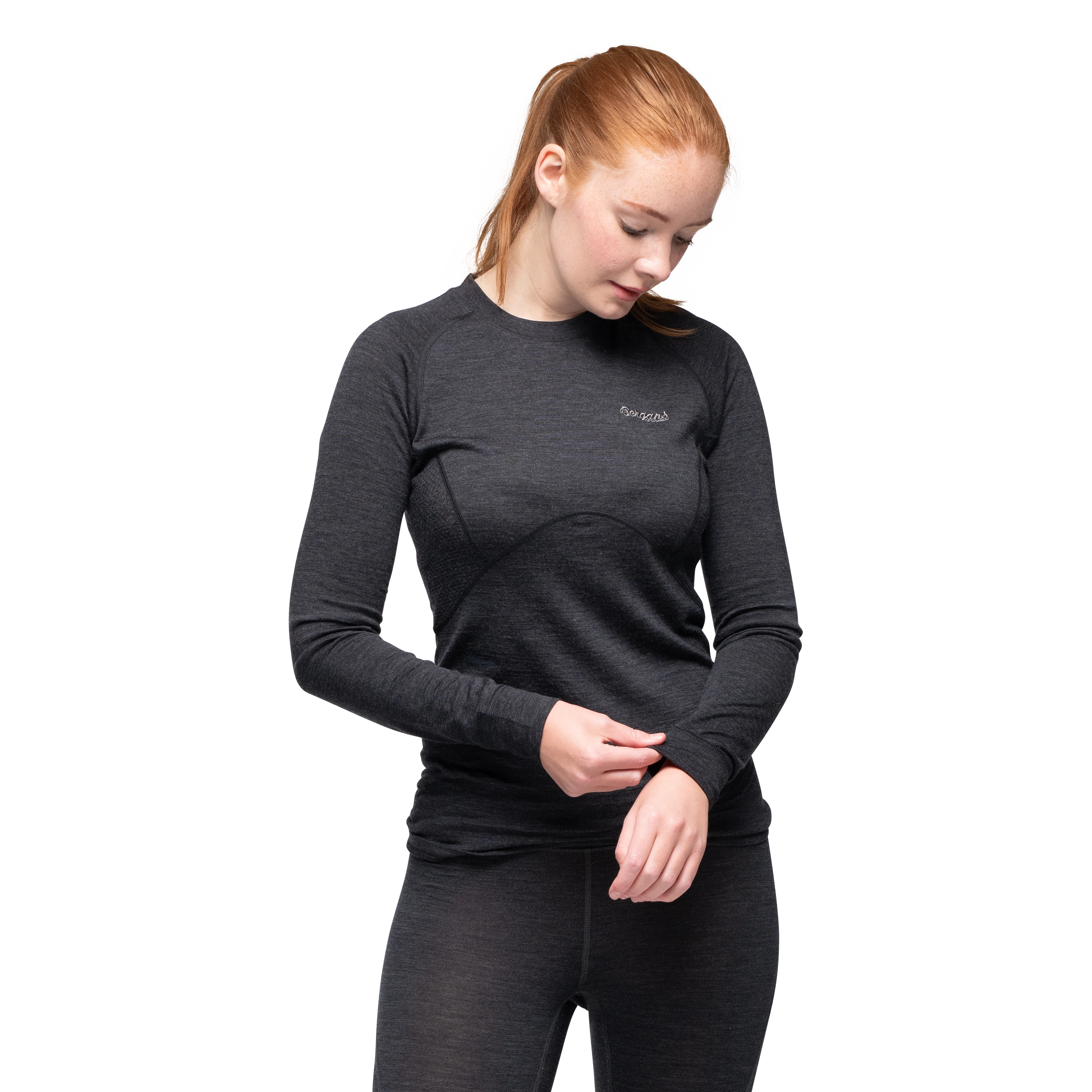 Inner:Pure W Long Sleeve Solid Charcoal