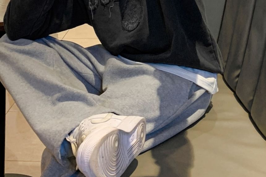 SeoulPop - Gewassen sweatshirt met letterpatch