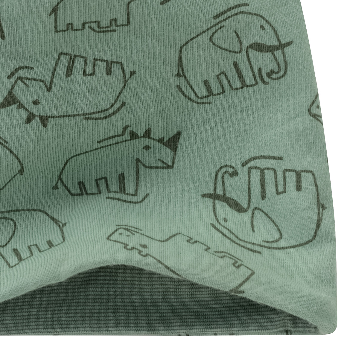 Topomini Baby Mütze mit Tier-Motiven oliv