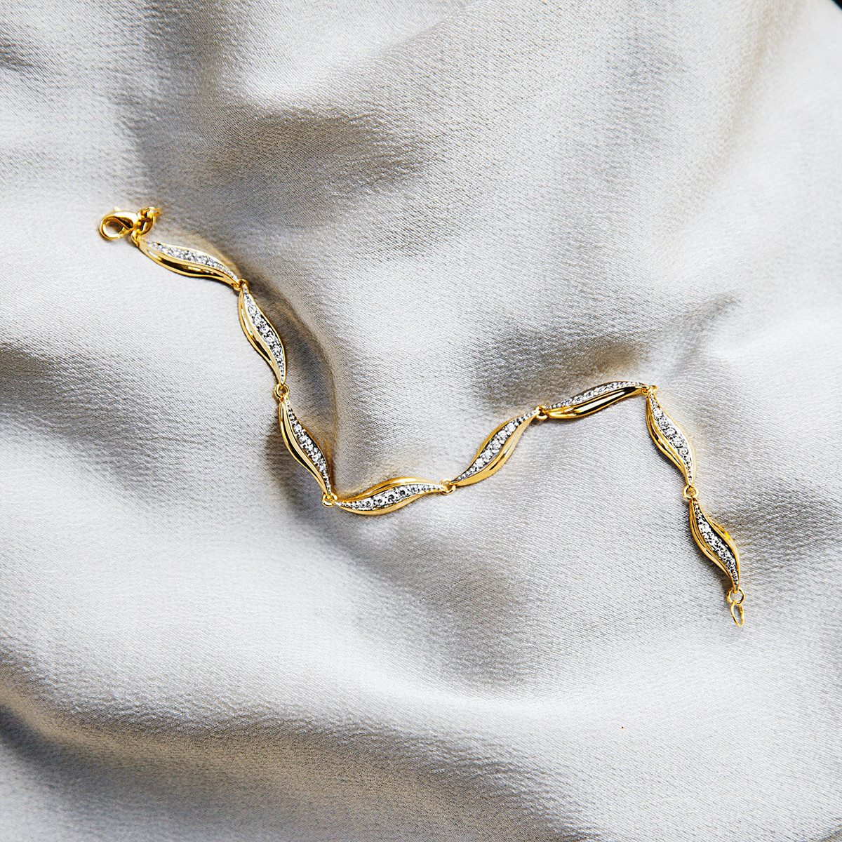 Bracelet plaqué or zirconias 19,5 cm
