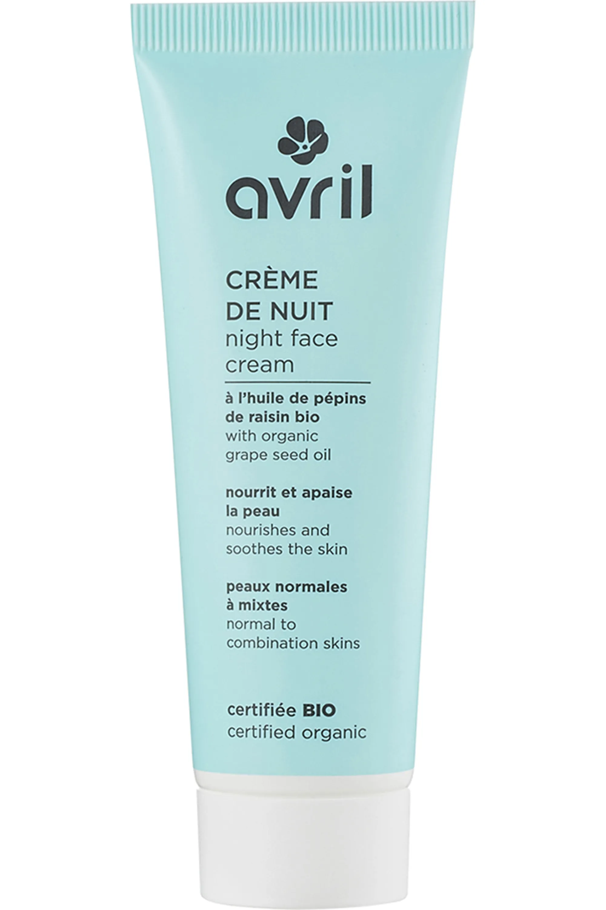 Avril Crème nuit bio peaux normales et mixtes-50 ml