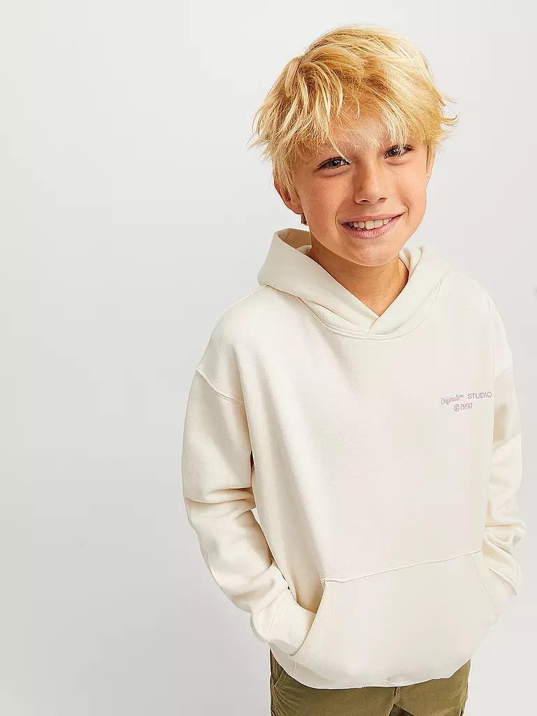 JACK & JONES Jungen Kapuzensweater - Hoodie JORNOHO  weiss