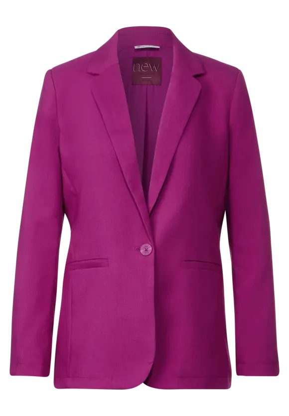 Langer Twill-Blazer - magenta pink