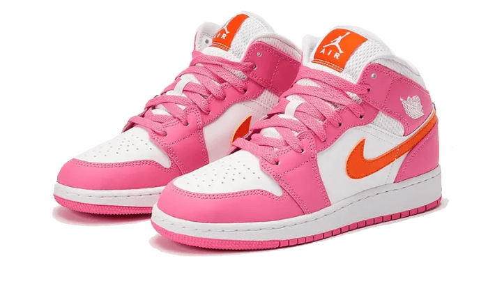 Air Jordan 1 Mid Pinksicle Safety Orange - 48h Delivery