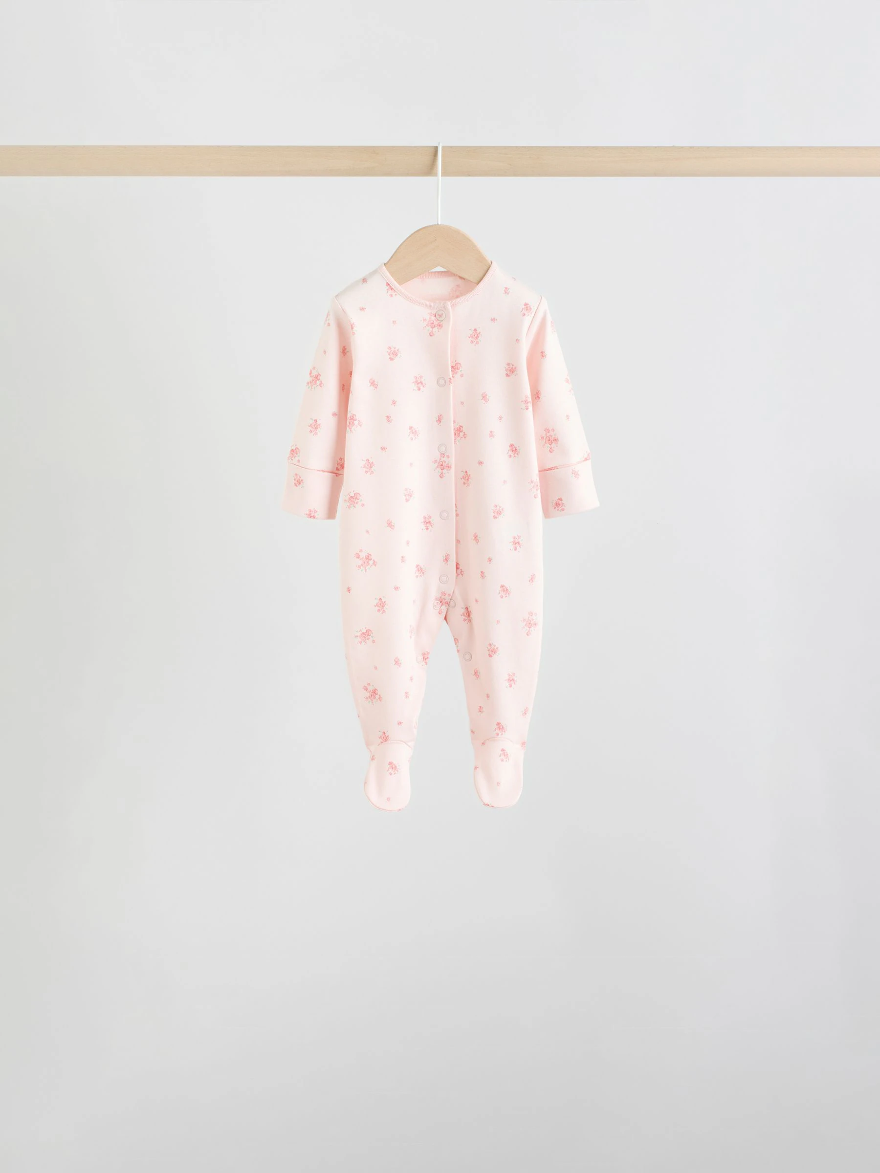 Wit/roze - Babypyjama (0-2jr)