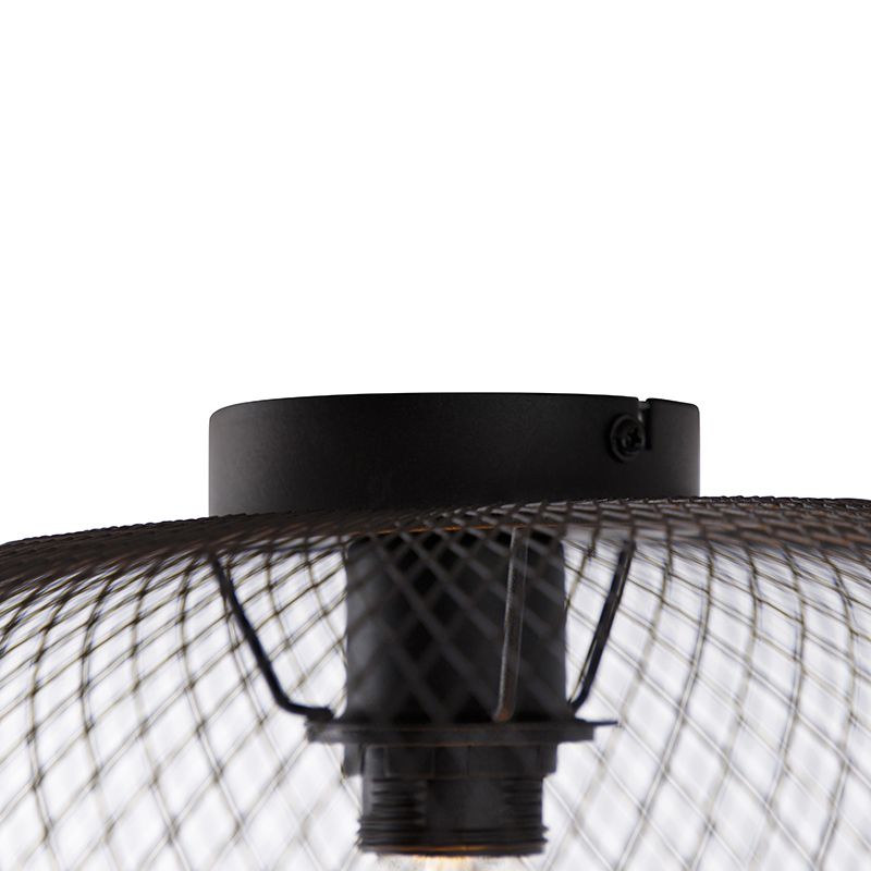 Moderne plafondlamp zwart 45 cm - Mesh Ball