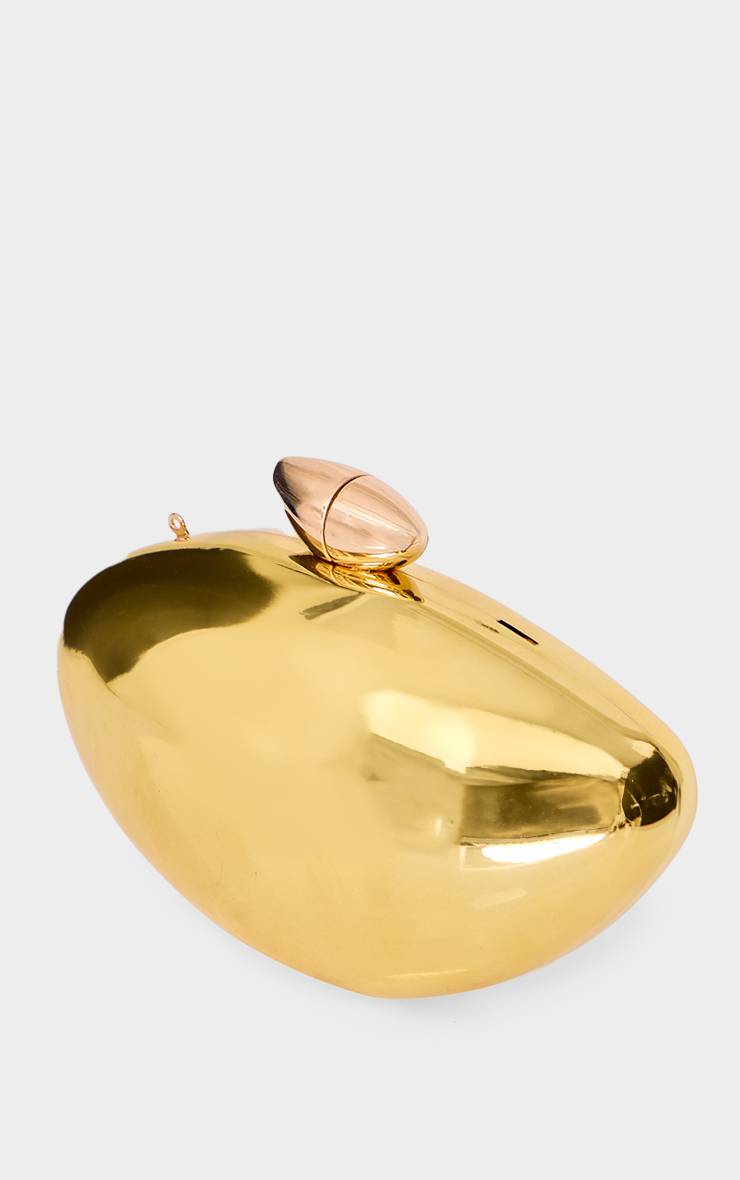 Doré Pochette Rigide Ovale Brillante