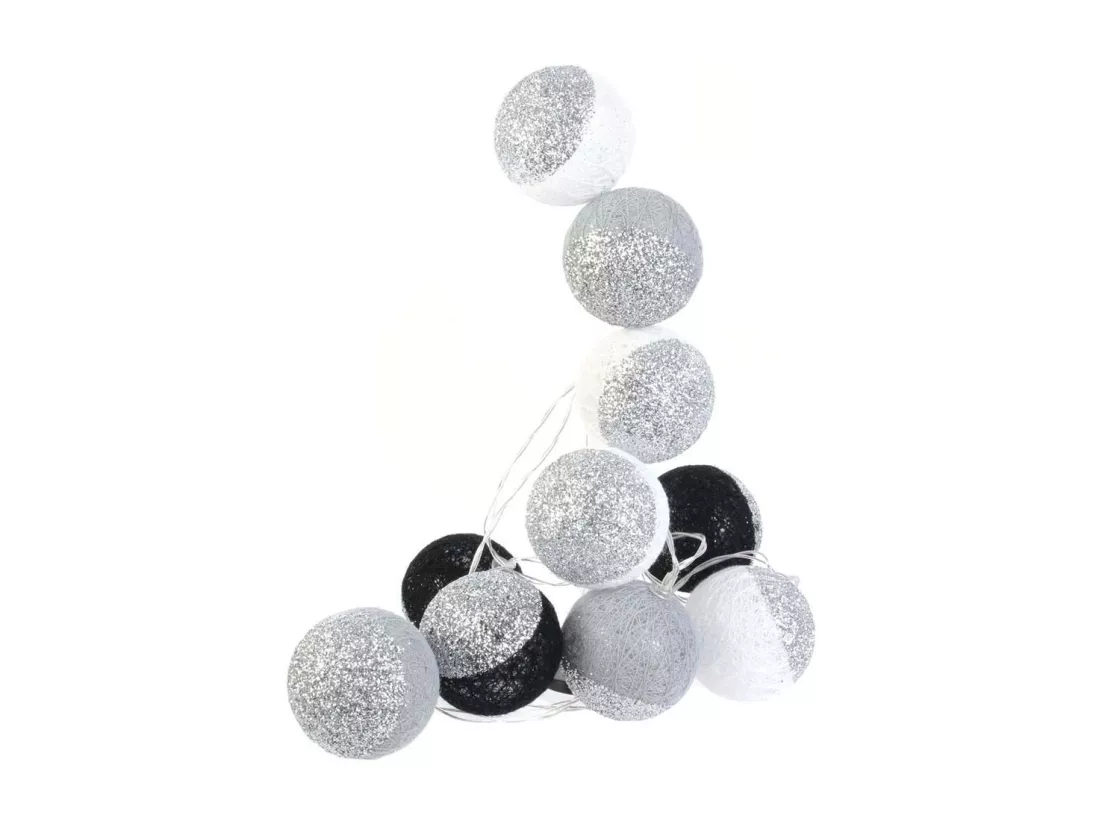 Guirlande lumineuse boules pailletées 10 leds