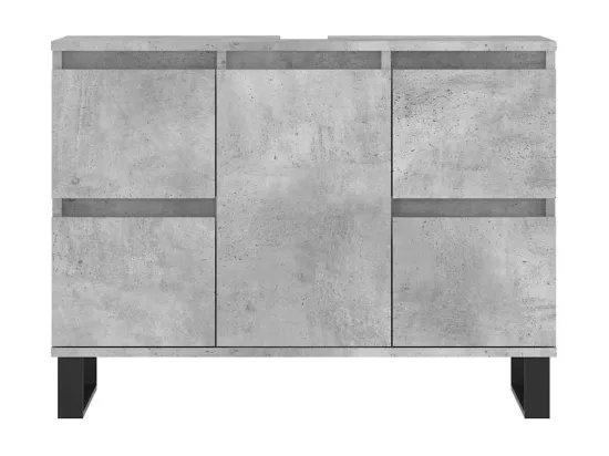 Armoire salle de bain gris béton 80x33x60cm bois d'ingénierie