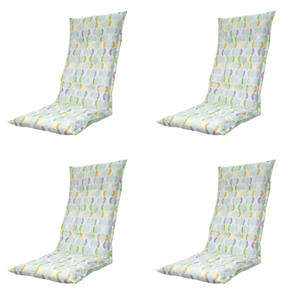 Madison - Tuinstoelkussen Hoge Rug Trivia mint - Ca. 123x50 cm - Set van 4