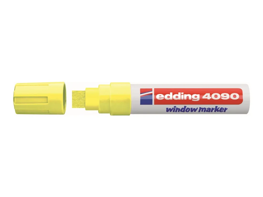 edding 4090 window - Markør - for glas, plade - neongul - vandbaseret blæk - 4-15 mm