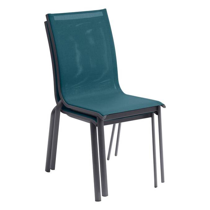 Chaise de jardin empilable AXANT Bleu canard & Graphite